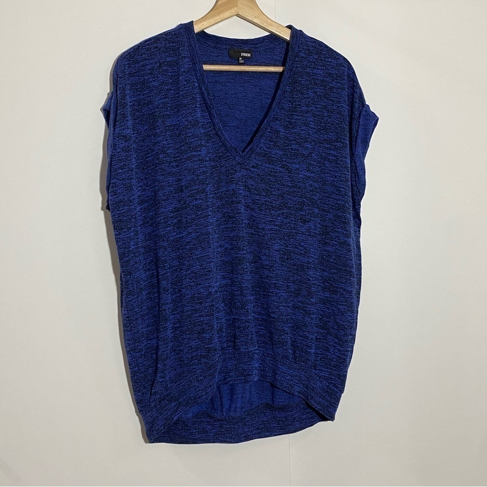 ARITZIA WILFRED FREE women’s blue Vneck slouchy sleeveless casual knit top s- M - Picture 2 of 7